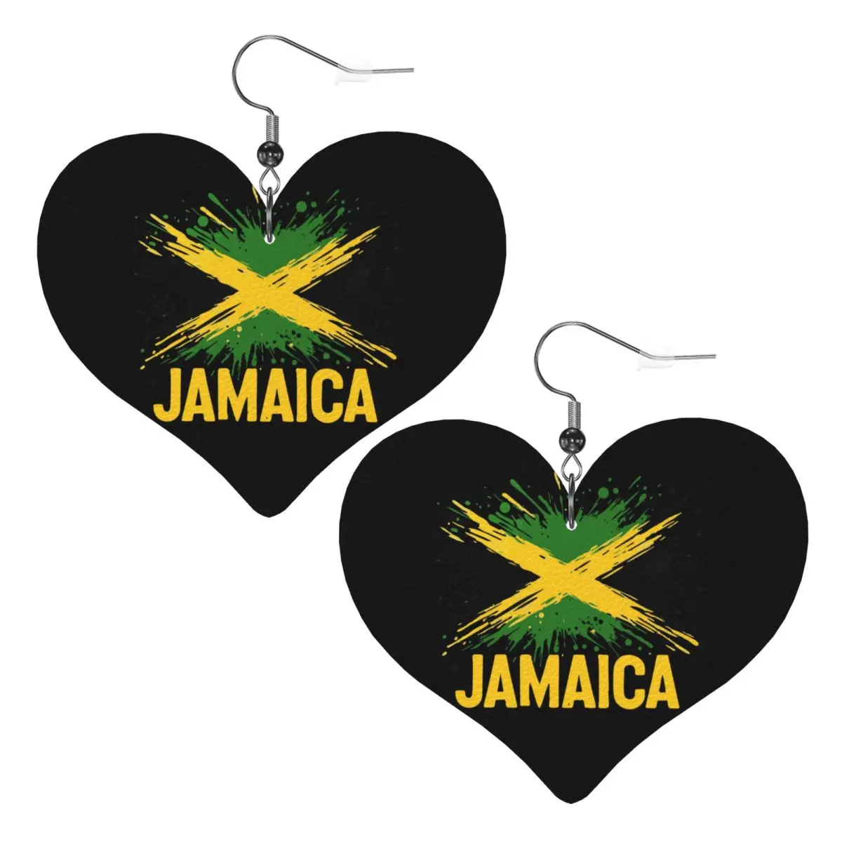 

Кожаные серьги-капли с флагом Ямайки на заказ для женщин, кожаные серьги, модные легкие серьги для вечеринок и праздников