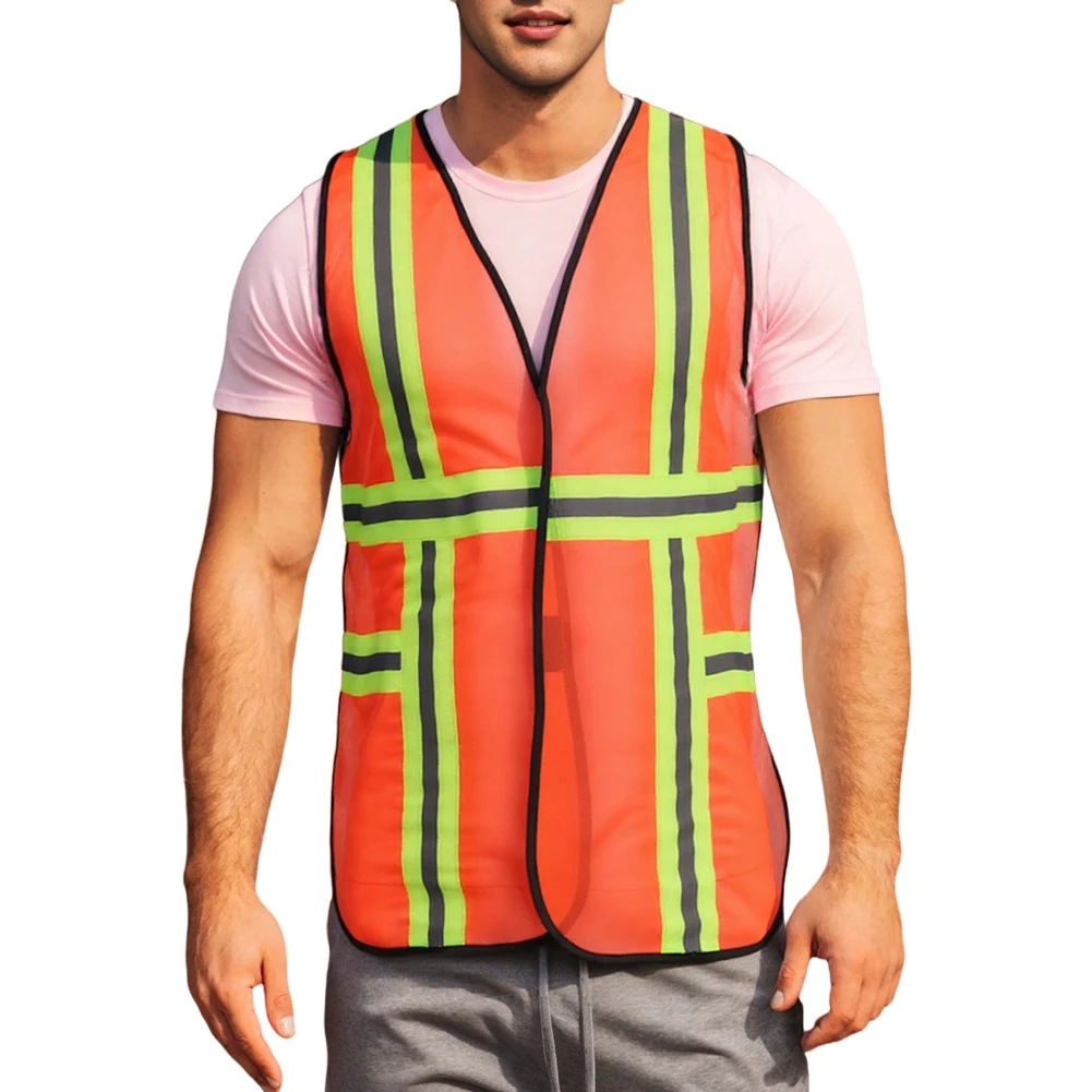 Industrielle Sicherheitsweste mit reflektierenden Streifen, atmungsaktive Nachtarbeitsweste, Bauarbeitsweste für Damen und Herren