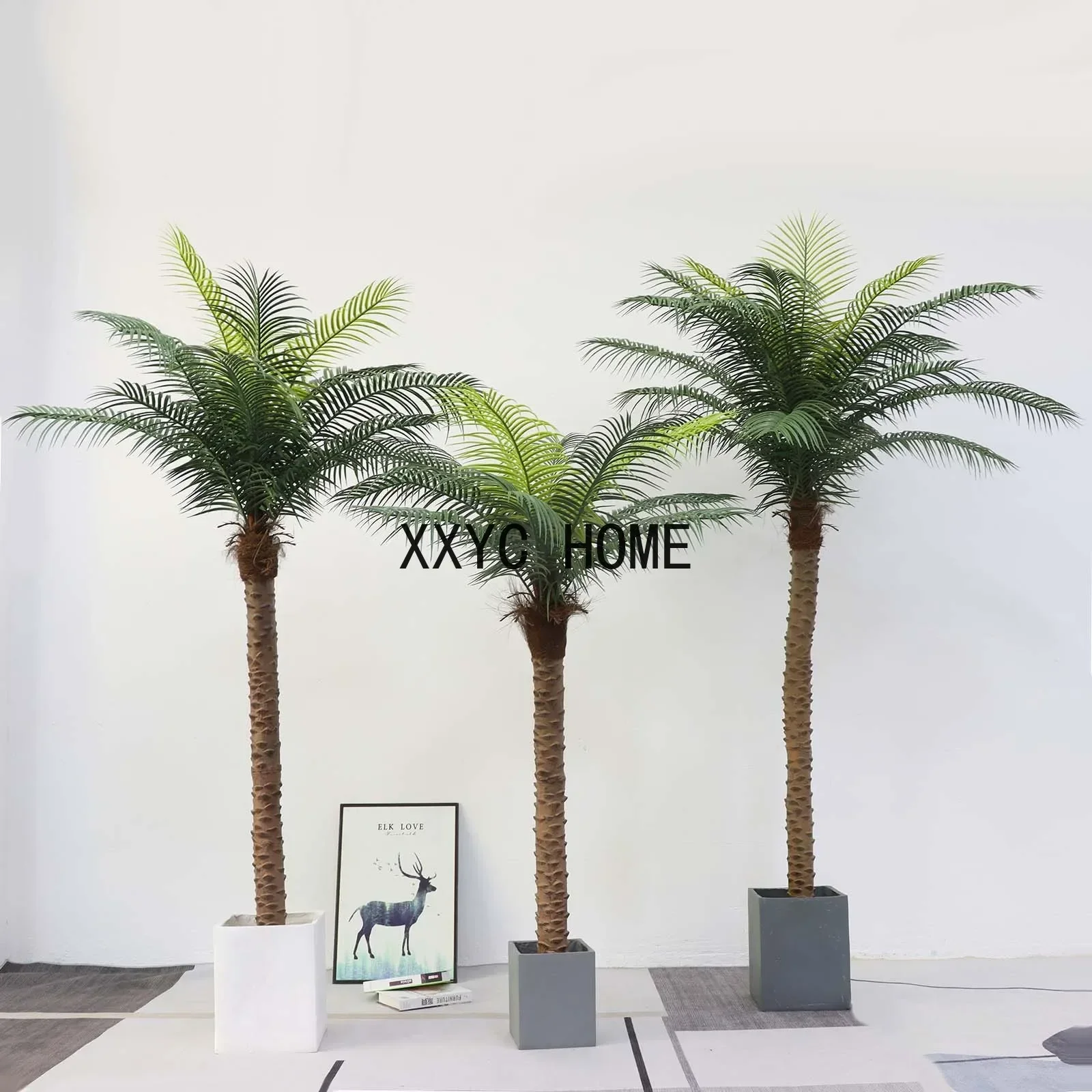 150/180cm Artificial Coconut Tree Large Faux Green Plants Bonsai Home Office Room Garden Tall Potted Tropical Fake Palm Tree