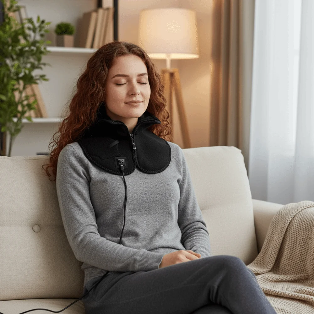 USB Heating Neck And Shoulder Heating Pad Soft 3 Modes Heated Heating Neck Wrap with Zipper Comfortable Electric Warmer Shawl