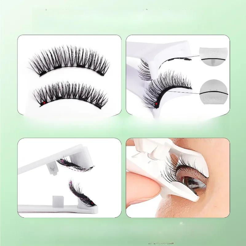 Magnetic Suction Imitation Genuine and Fake Eyelash Set Natural Simulation Waterproof Sweat Proof Glue Free Easy To Wear