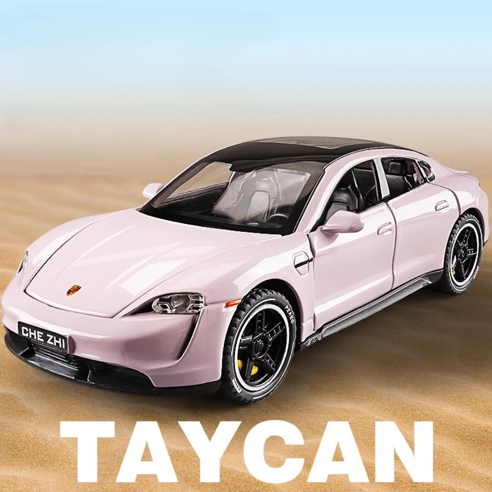 Scala 1:32 Taycan 911 GT3 Modello di auto sportiva Giocattolo Diecast in metallo Suono Luce Tirare indietro Veicoli in miniatura Collezione di giocattoli Ornamenti