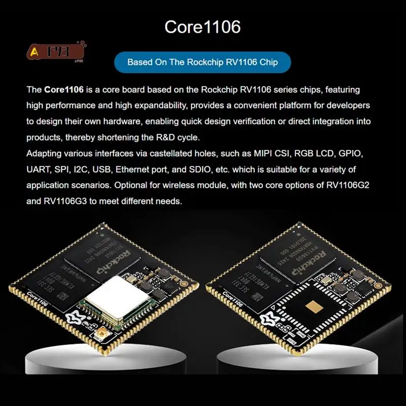 AF93-Luckfox Core1106 Development RV1106 Core Board 1TOPS حسابي 8G EMMC متكامل ARM Cortex-A7/RISC-V MCU/NPU/ISP