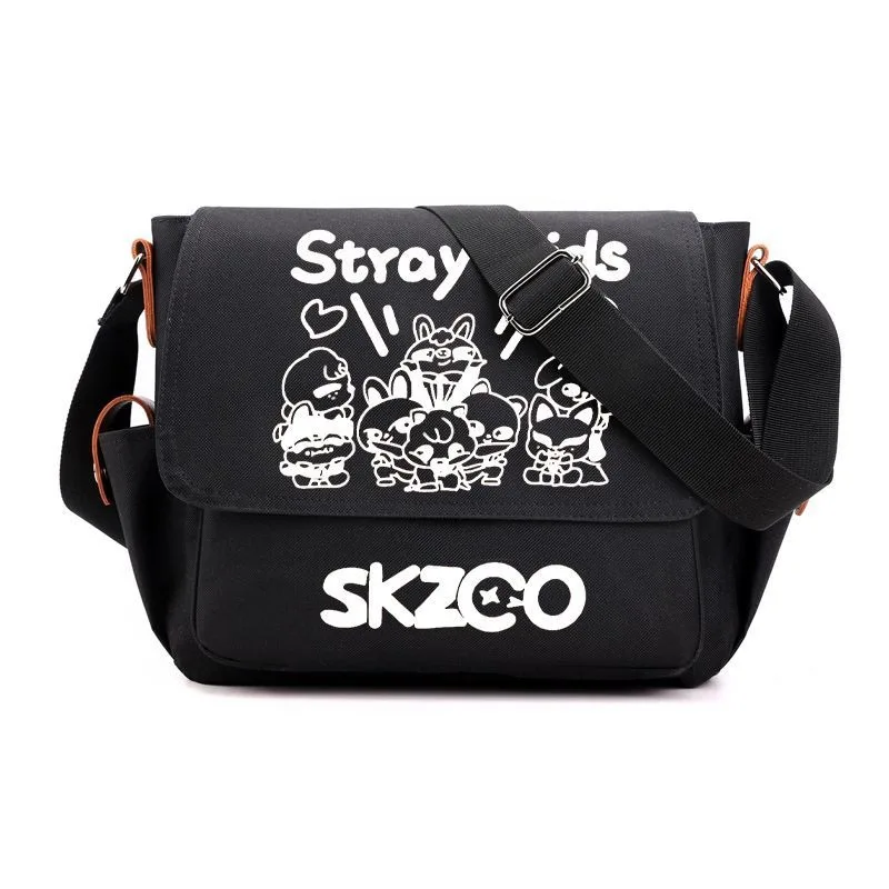 SKZOO The Same MAXIDENT Album Schoolbag Should Support The Surrounding Middle School Students Crossbody Bag Large Capacity Black