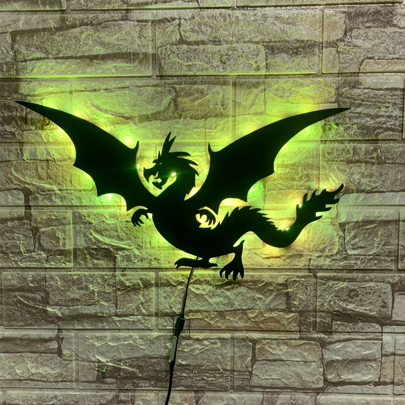 Imagem -03 - Flying Dragon Led Lâmpada de Parede com Controle Remoto Usb Cool Luminous Atmosfera Sign Decoração Interior Night Light Moderno Zk50