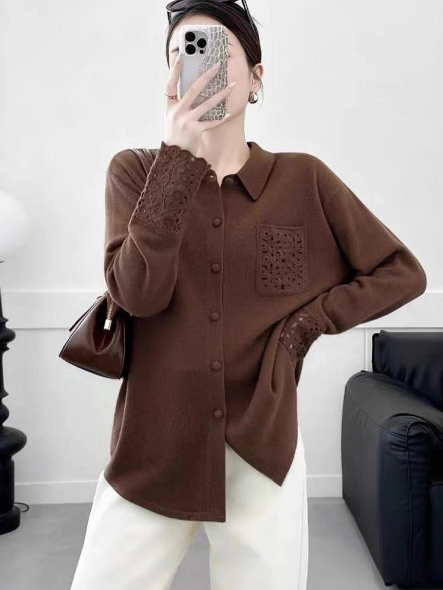Laid-ba  Ne Knitwear Long Sve Loose Fit Versatile Single Button Winter Faionable Sweater Comfortable Korean Sle