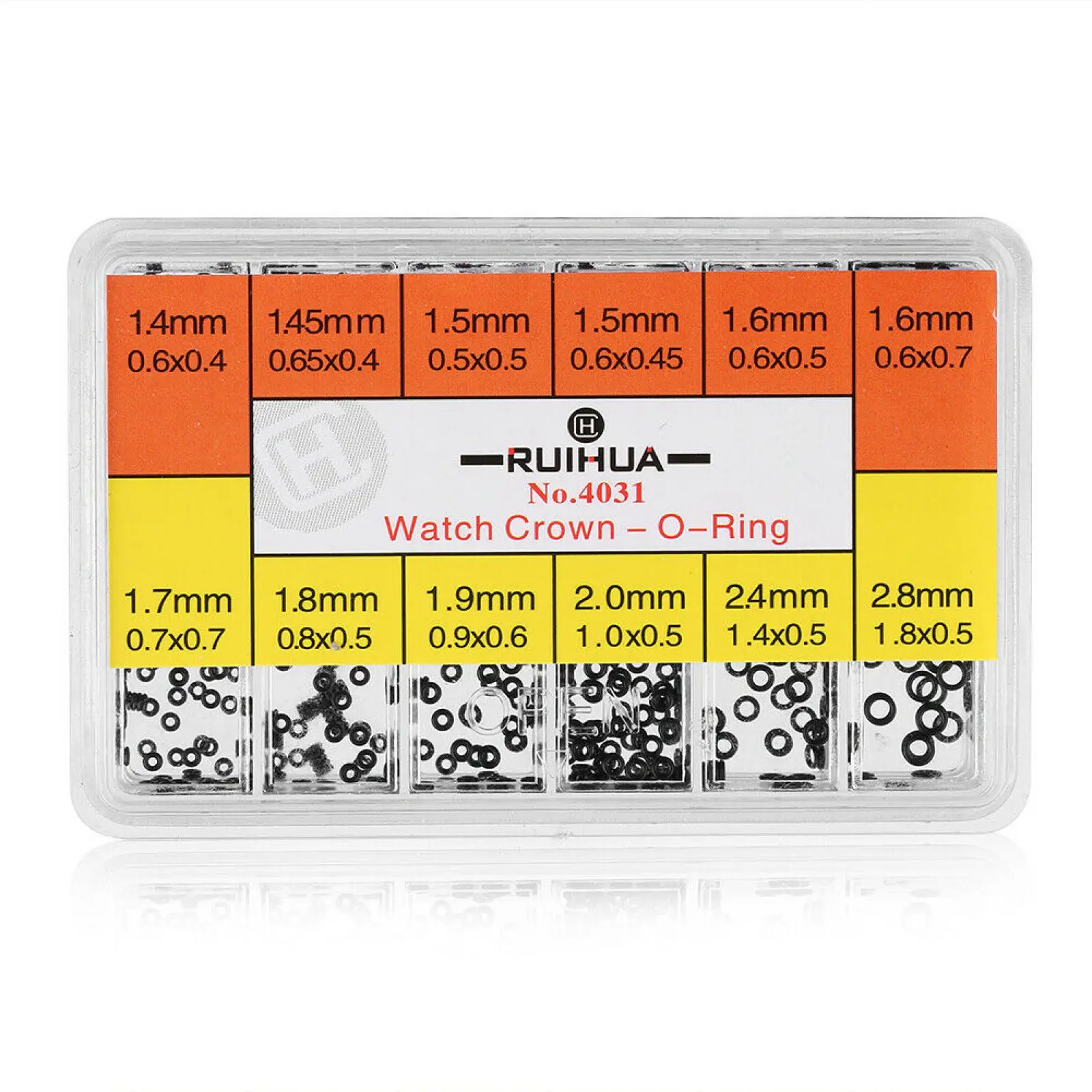1 صندوق 12 حجم غسالة المطاط الصغيرة O-حلقة ساعة تاج مقاوم للماء الساعات الأختام ساعة طوقا O-حلقة جوانات جزء ساعة أدوات إصلاح
