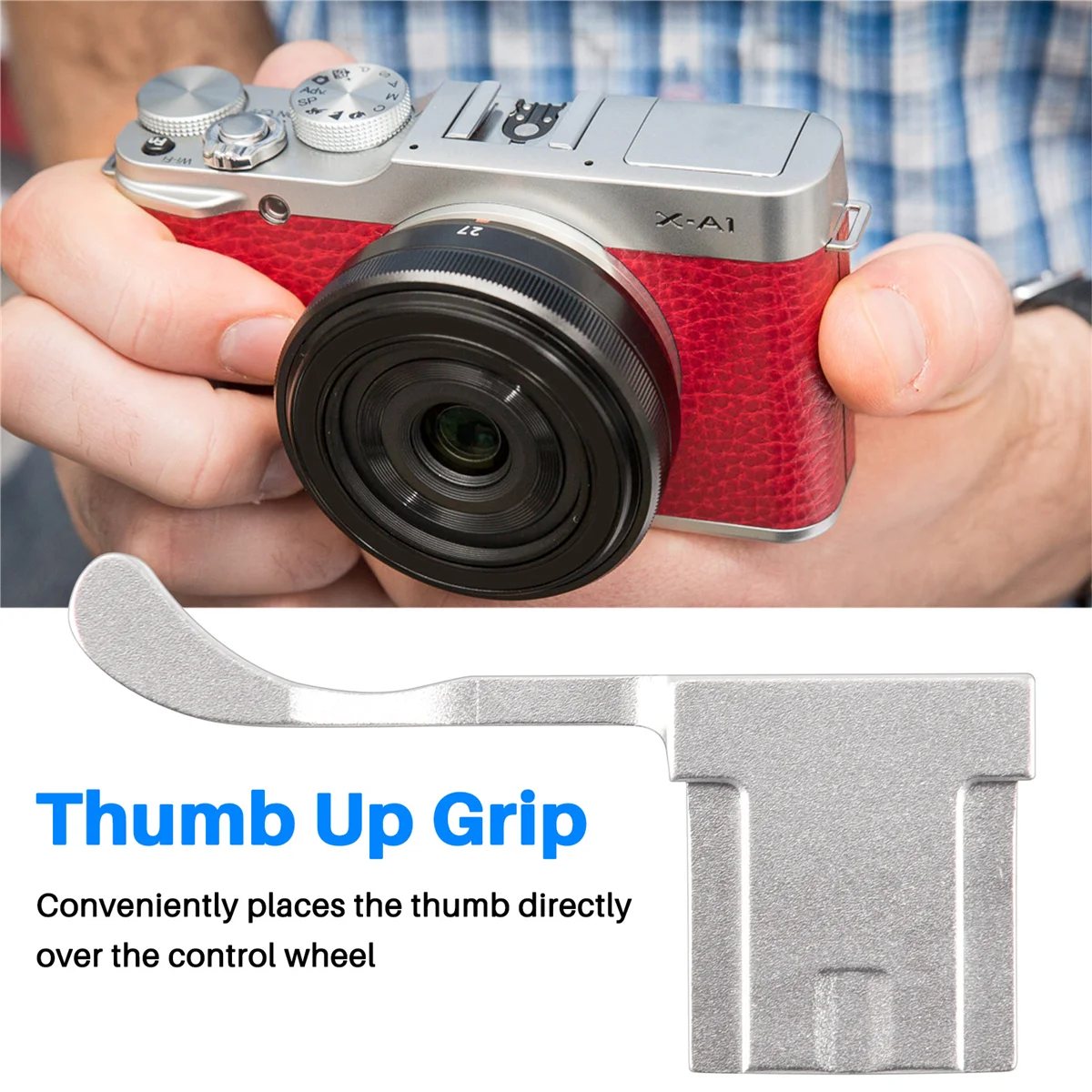 ABLJMetal Hot Shoe Cover Thumb Grip для Fujifilm Fuji X100F X100T X70 X-E3 X-A1 X-A2 X-A3 X-A5 X-M1 XA3 XE3 Серебристый