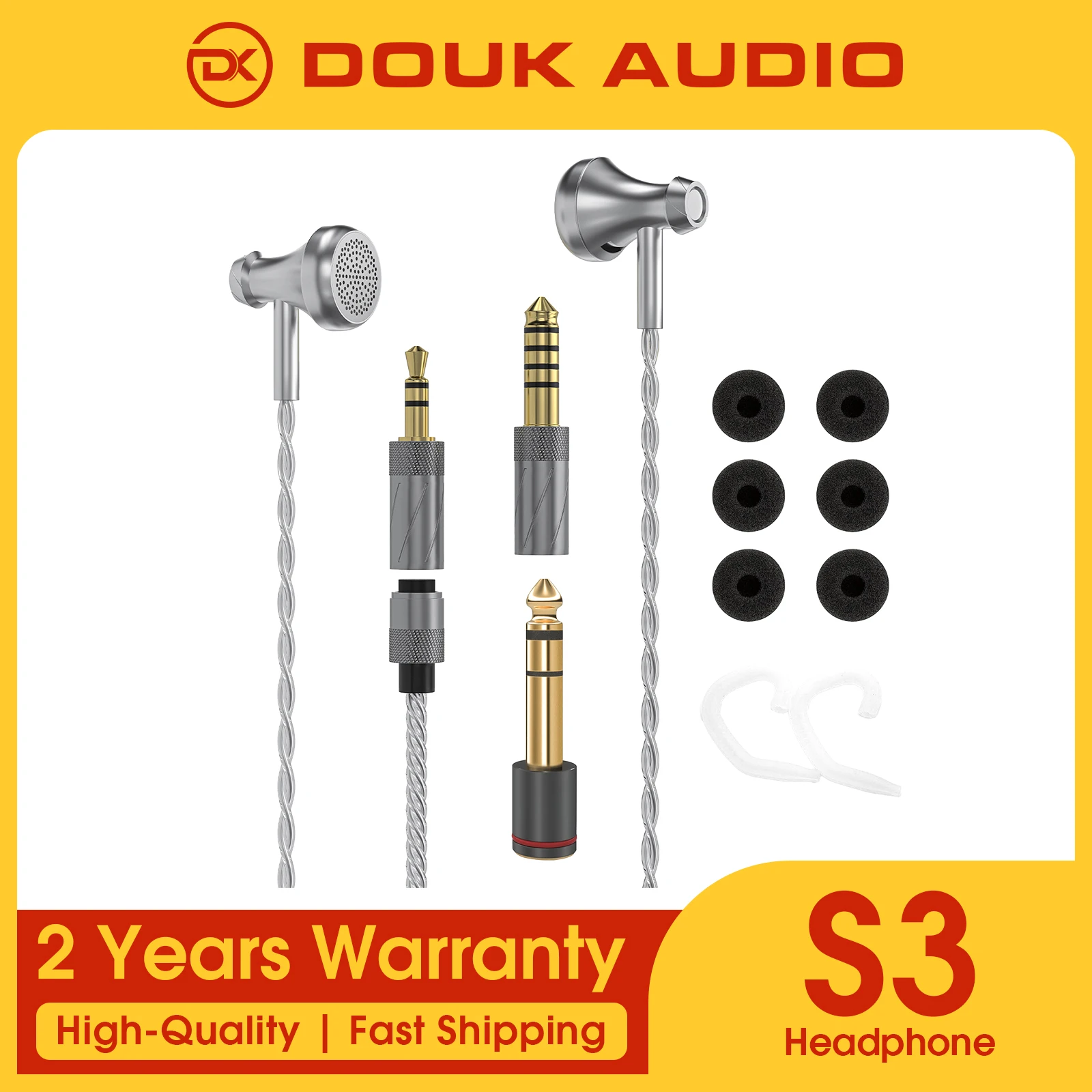 

Douk Audio S3 HiFi Wired Earbuds Dynamic Driver In-Ear Headphone with 3.5/4.4mm Swappable Plug