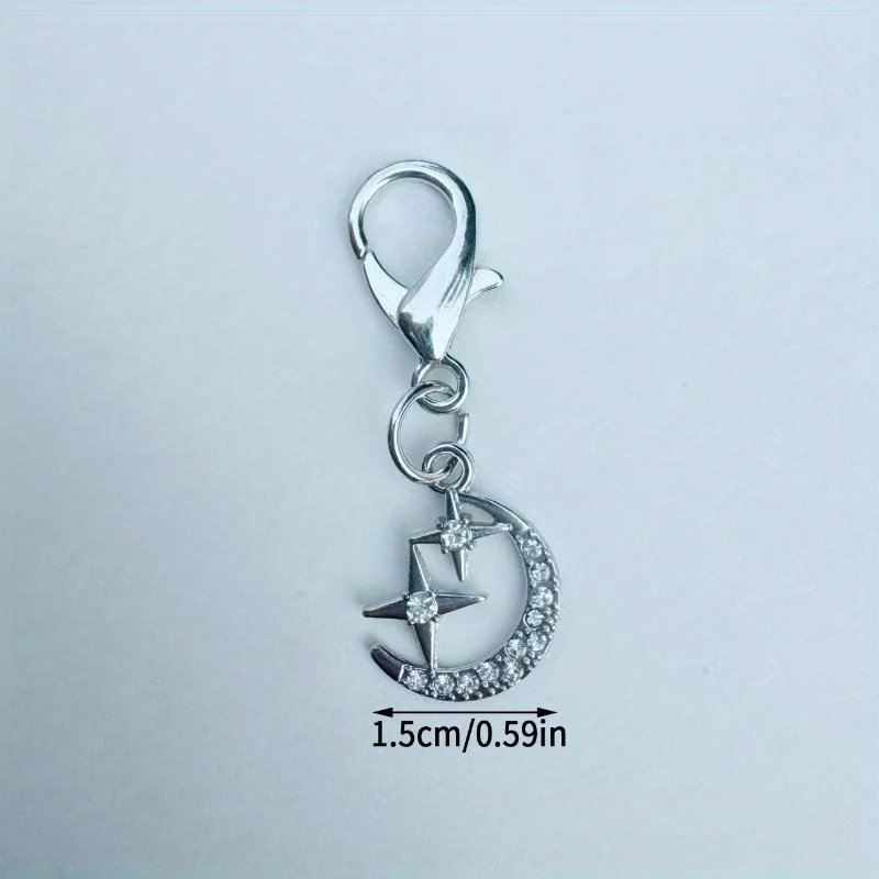 5Pcs Minimalist Gothic Moon Star Rhinestone Shoe Charms, Unisex, for Daily Wear, Halloween Party Outfit & Gift