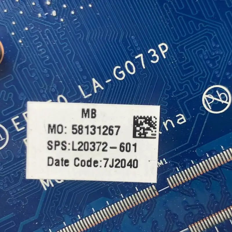 L20372-001 de L20372-501 para HP 15-DA, placa base de ordenador portátil con SR3S1 N4000 CPU EPK50 L20372-601, 100% probado, funciona bien, LA-G073P