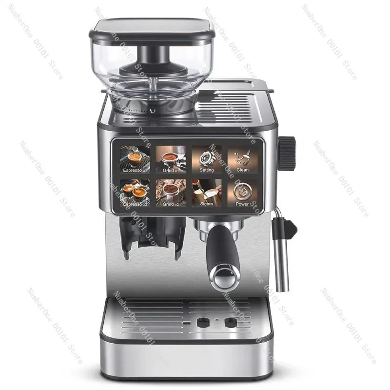 Espresso Coffee Machine 3 In 1 Coffee Maker with Grinder Pump Pressure Steam Milk Frother Touch Screen Italian Coffee Machine