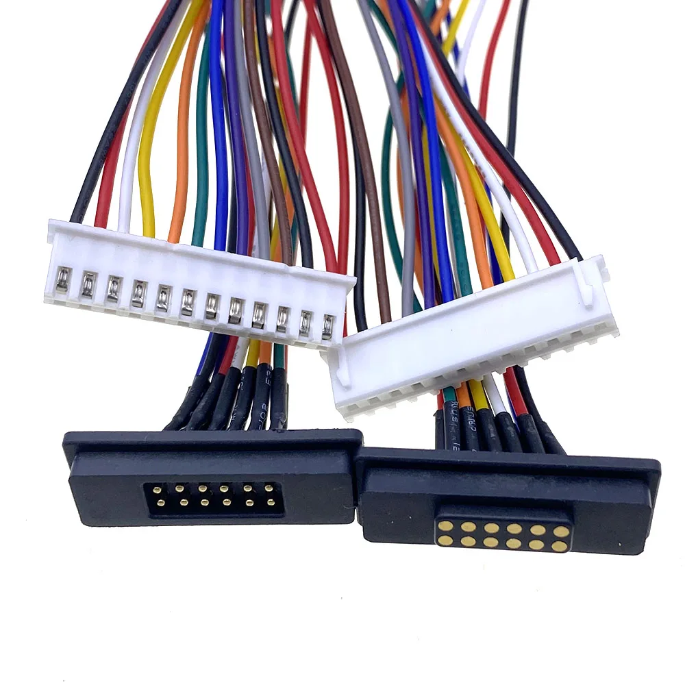 스프링 장착 남성 여성 2.54mm 피치 12Pin 20Pin 폴 스루 홀 PCB 커넥터 2A DC 마그네틱 포고 핀(리본 케이블 포함)