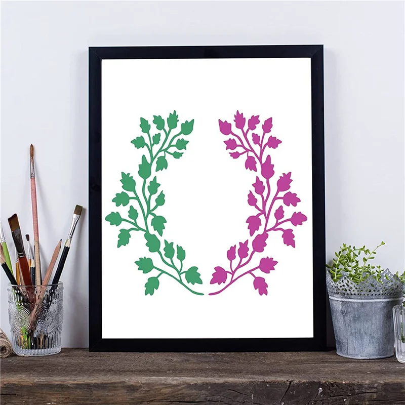 

48 шт., трафарет с листьями, многоразовый лист, трафарет для рисования, настенный трафарет, шаблон с узором в виде тропического листа, многоразовый