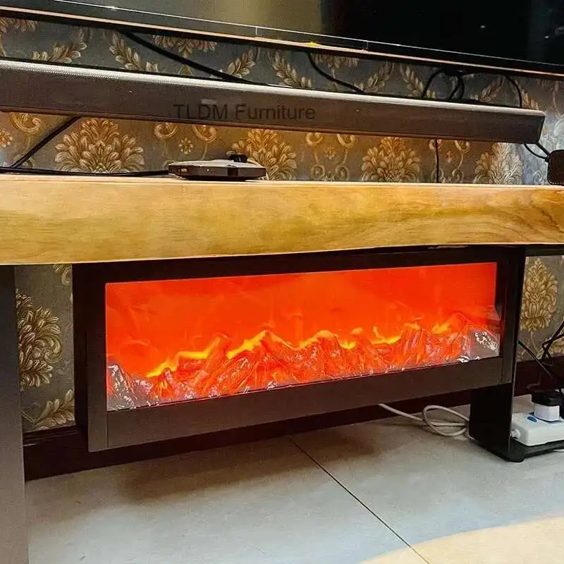 

Simulated Fireplaces Home Living Room TV Cabinet Fireplace Flame Lamp Fake Firewood Flame Desktop Decoration Ambient Light