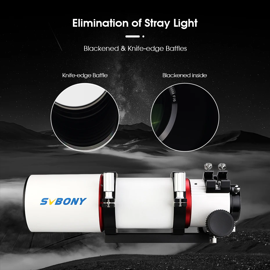 Svbony SV550 80mm Apertur APO Triplet-Refraktor und schnelles f/6 Brennweitenverhältnis Großartiges Reise-Teleskop für Deep-Sky-Beobachtung – Detail 15