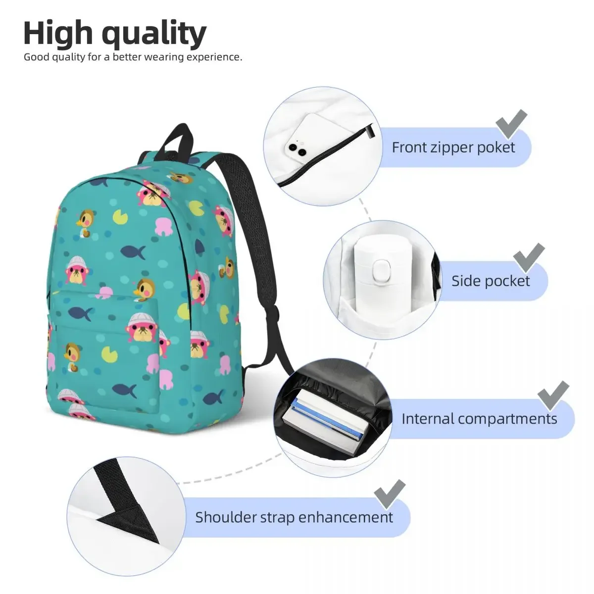 Mochila De Pueblo de animales para videojuegos, mochila escolar para niños y niñas, mochila escolar para estudiantes, mochila de día de zoológico, bolsa primaria preescolar, deportes