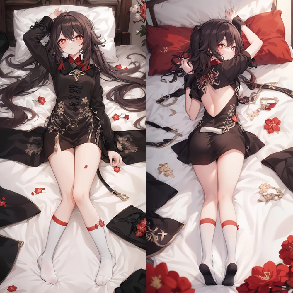 Anime Genshin Impact Hu Tao Dakimakura Pillow Case Double Side Print Body Hugging Cushion Covers For Otaku Gifts