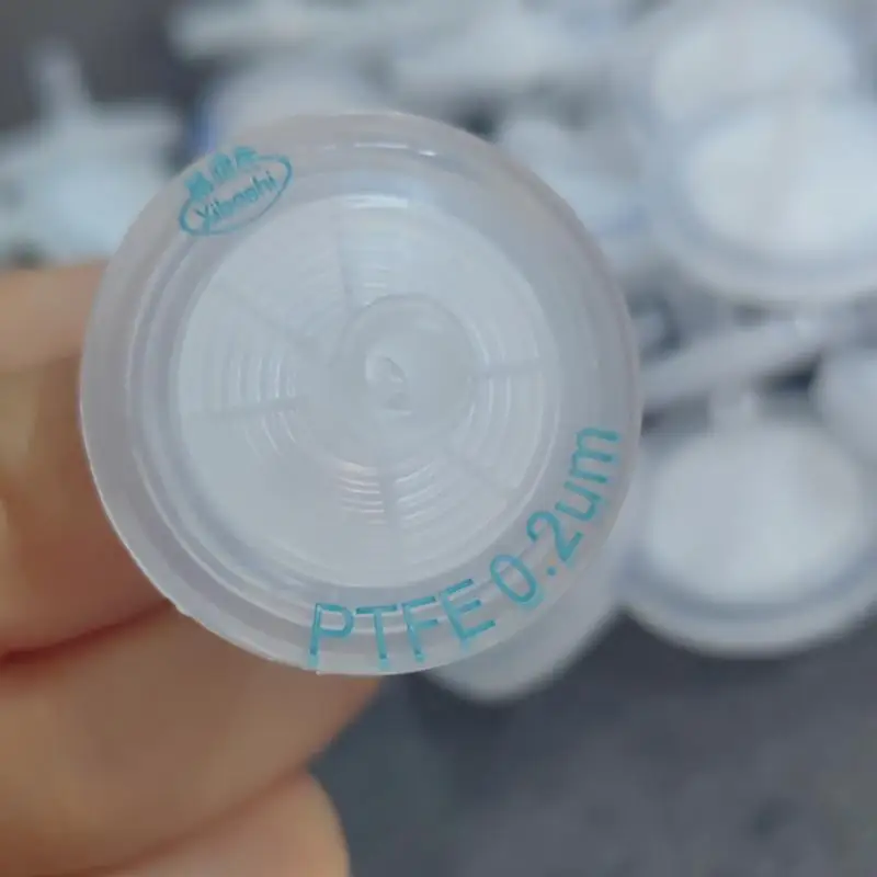 20 sztuk/partia 13mm 25mm Jednorazowe Mikro Filtry do Próbek z Membraną Hydrofobową PTFE 0,2/0,45um do Kromatografii Cieczowej w Laboratorium — zdjęcie produktu 6