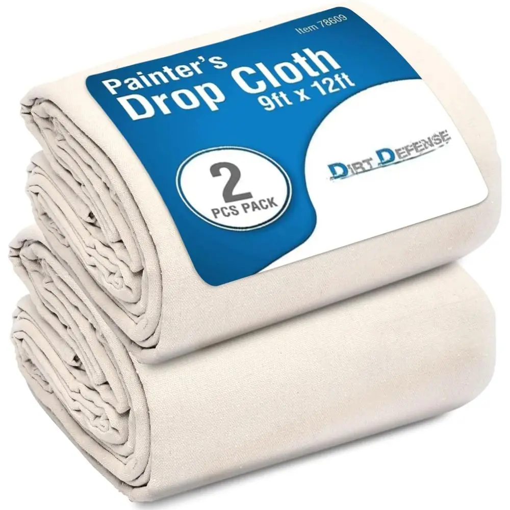 

9x12 Foot Large Canvas Tarp for Art, Painting, and Furniture Protection