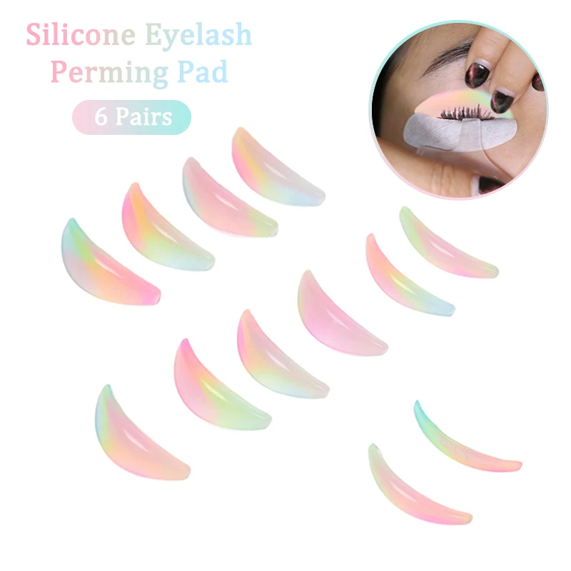 

6Pairs Silicone Eyelash Perming Pad Lashes Rods Shield Lifting 3D Eyelash Curler Accessories Applicator Tools