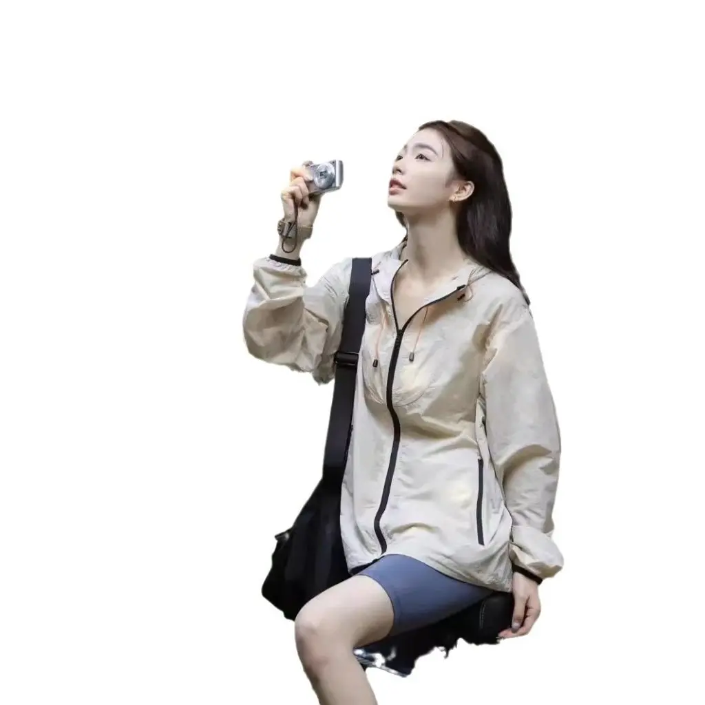

Women's Summer Lightweight Breathable Sunscreen Clothing Outdoor Leisure Sports Anti-UV Cool Sense Trendy Coat