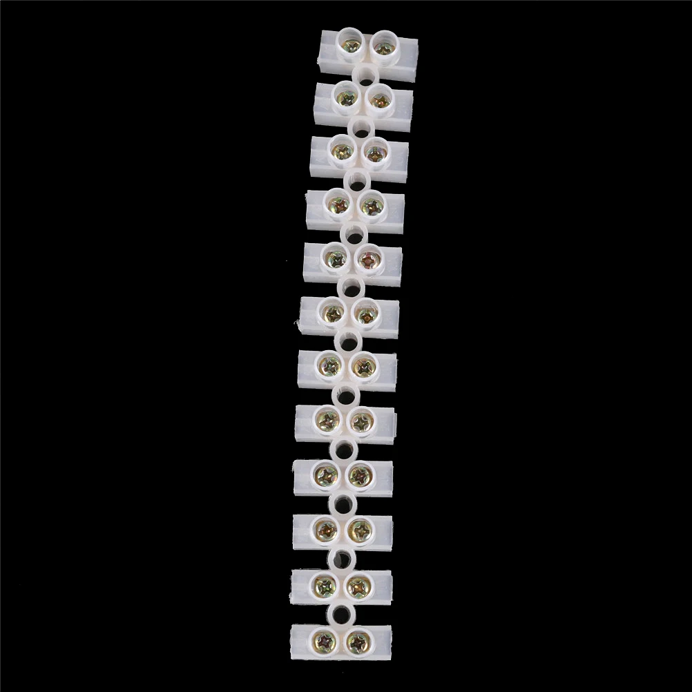 Plastic terminal block Wire connector 10A Dual Row 12 Positions Screw terminal block cable connector Electric Barrier Strip