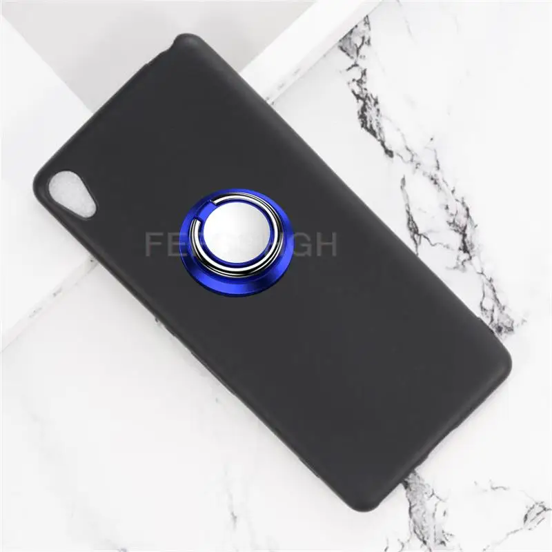 For Sony Xperia XA F3111 F3113 F31115 Back Ring Holder Bracket TPU Soft Silicone Phone protect Case Anti falling shell