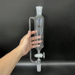 FAPEI Separatory funnel constant pressure cylindrical shape,standard ground mouth 250mL,Joint 24/40,Glass switch valve