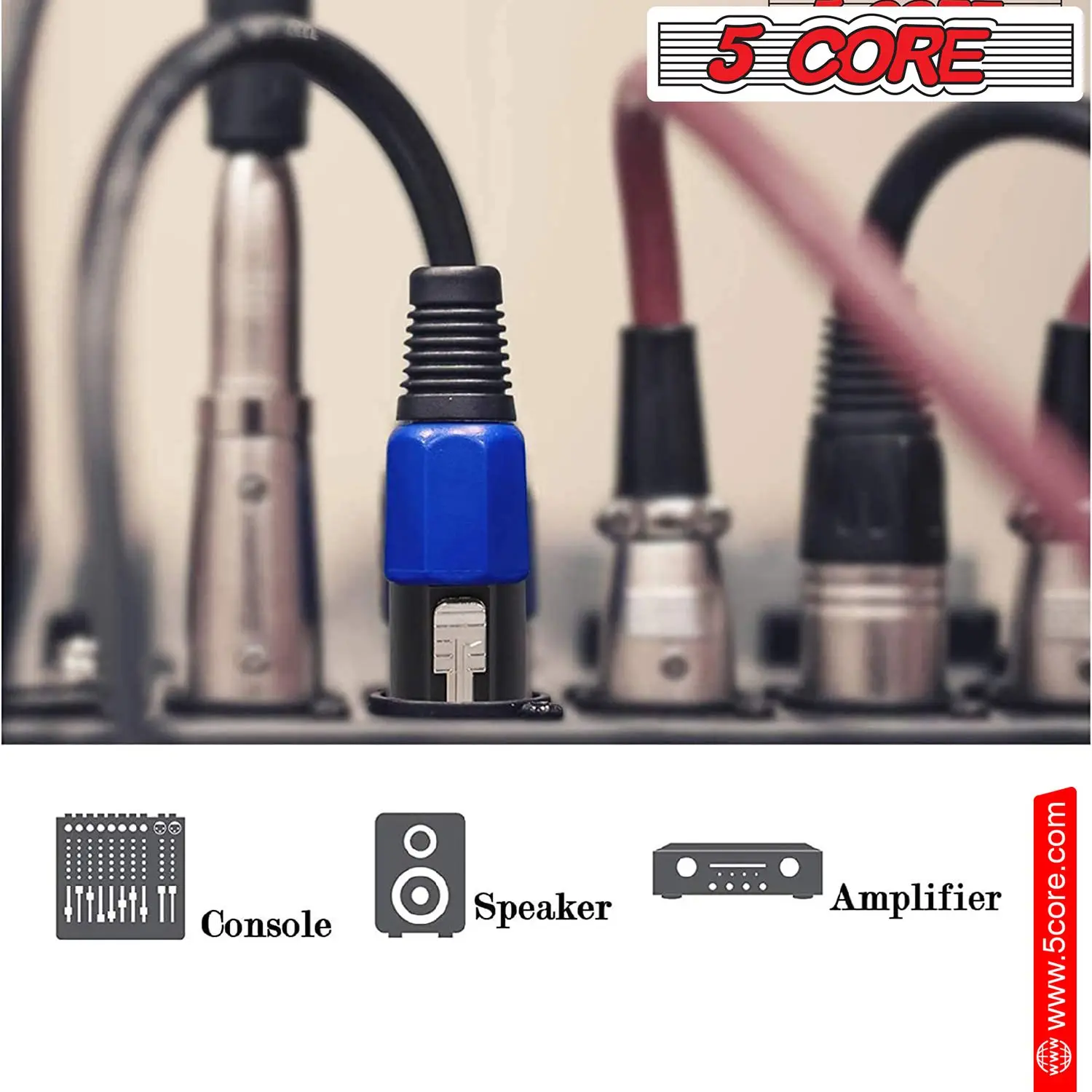 Adaptador Speakon 2 Pack Conector de adaptador de alto-falante de pino de áudio macho de alta qualidade BGO
