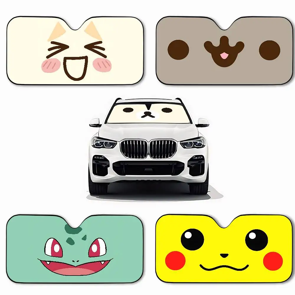 Kawaii لطيف مظلة السيارات الستائر مظلة السيارة يغطي غطاء الزجاج الأمامي العالمي للطي قناع #4