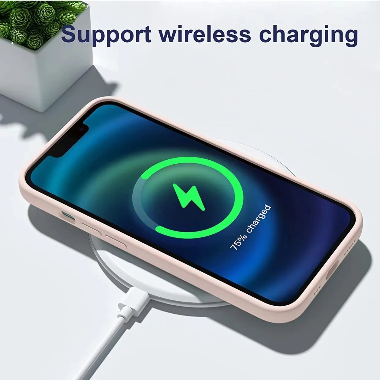 オリジナル液体シリコン製、箱付きiPhoneケース。iPhone 16、15、14、12、13、11 Pro Max用。iPhone 13、14、16、15 Plus用フルカバー。