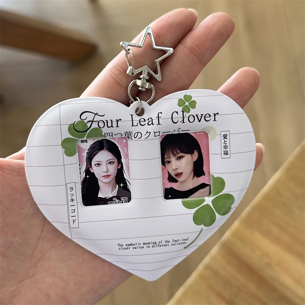 

Kpop держатель для карт пара фото защитные рукава для дисплея девушка сердце любовь 1-дюймовый держатель для карт студенческая сумка брелок кулон подарок