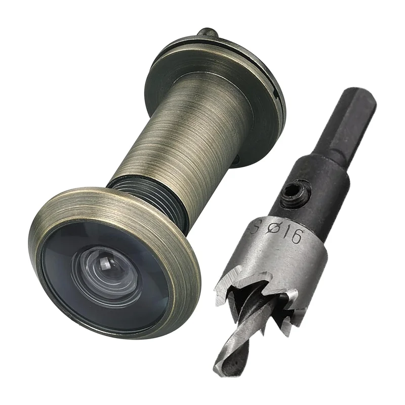 

AS94-220-градусные твердые латунные отверстия для двери со сверлом 16 мм, дверной глазок 0,63 дюйма с конфиденциальностью, простота в использовании, прочный A