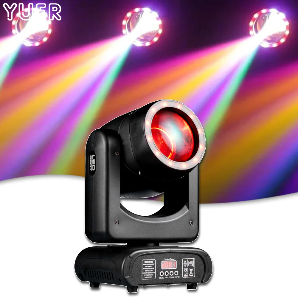 ponto led feixe com cabeca movel abertura rgb movendo a cabeca efeito arco iris 18 padrao prisma dj festival bar party disco 150w 12 pcs 01