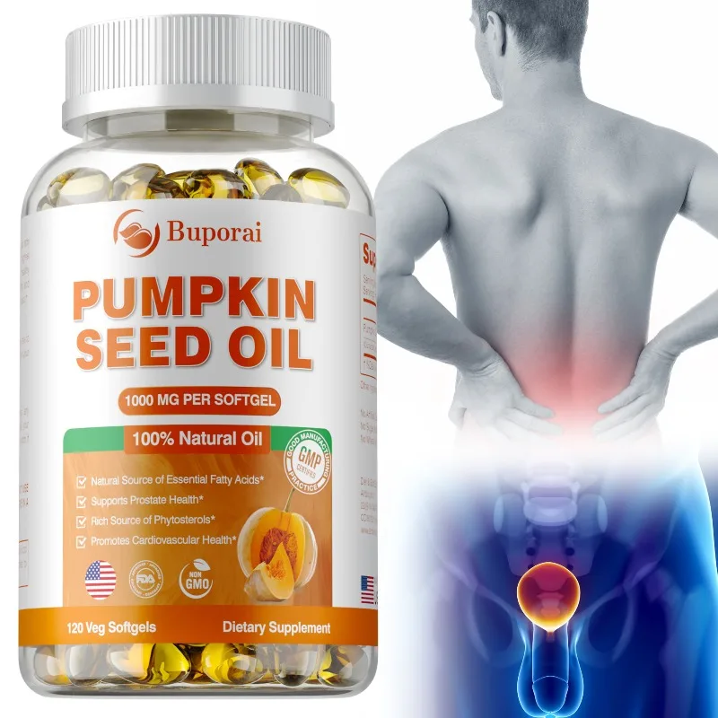 

Pumpkin Seed Oil Capsule - Support Prostate and Urinary Tract Health Hair Growth & Skin Care Prevent Hair Loss