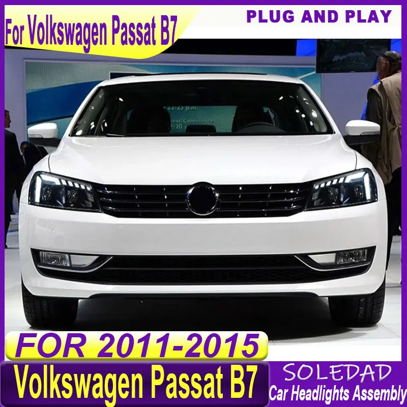 Car headlights for VW Passat B7 LED Headlight 2011 2012 2013 2014 2015 2016 Head Lamp Drl Projector Lens Automotive