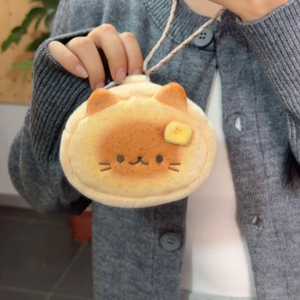 Makeup Storage Soft Siamese Cat Earphone Bag Cute Elegant Print Coin Purse Fashion Portable Lanyard Wallet Children Kids