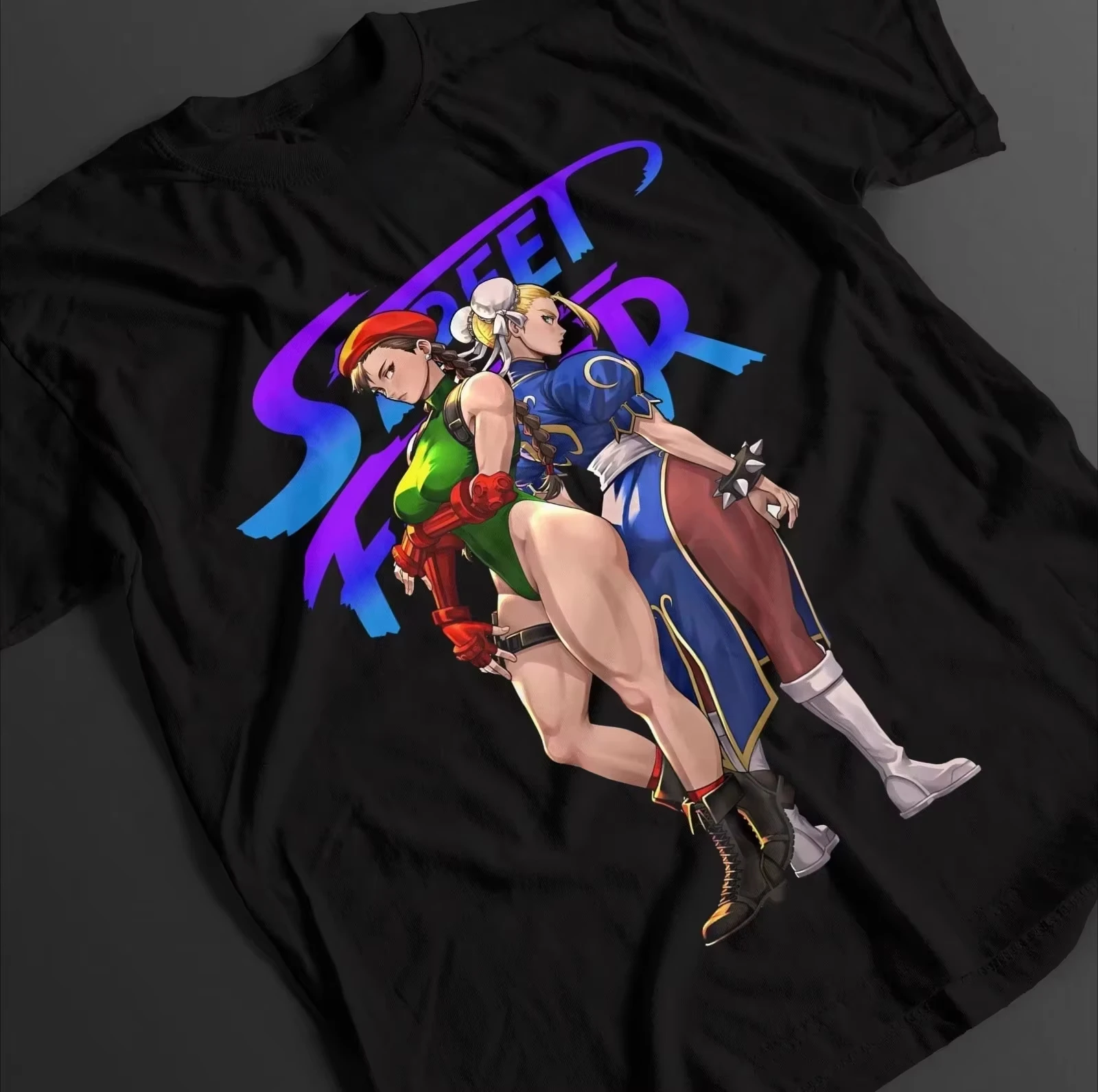 Men's T Shirt Street Fighting Fighters II Select Character Game Funny pure Cotton Male Clothes Short Sleeve Crew Neck Streetwear