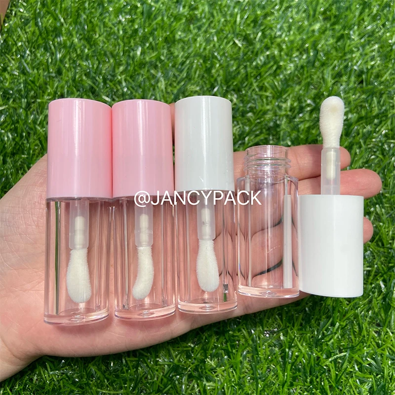 

3.5ml Empty Lip Gloss Tube DIY Plastic Elegant Liquid Lipstick Container Round Mini Lipgloss Sample Bottle pink white