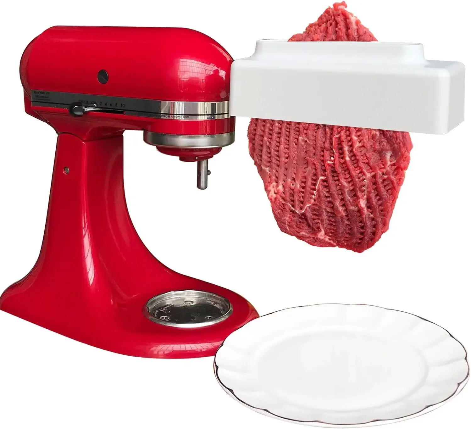 Meat Tenderizer for KitchenAid Household Stand Mixers- Mixers Accesssories Attachment with Stainless Steel Gears White