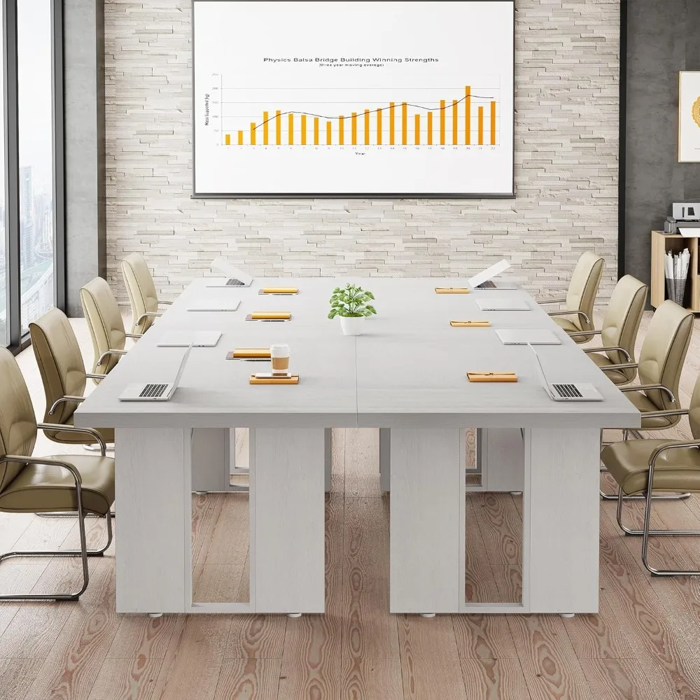 طاولة ندوة مستطيلة بطول 6 أقدام، 70.9 لتر × 31.5 وات لـ 6 أشخاص، طاولة غرفة المكتب وغرفة الاجتماعات #4