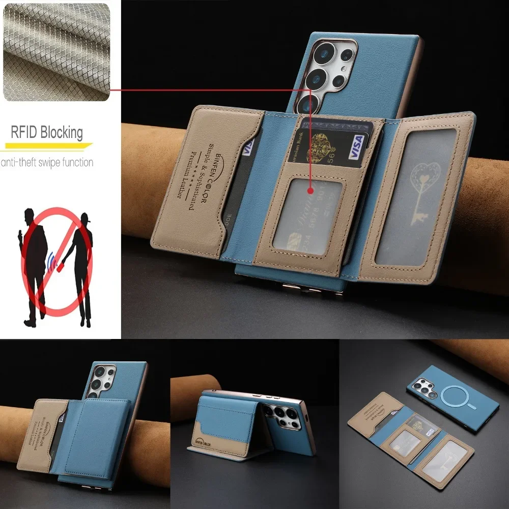 

Removable Magnetic Phone Cover For Samsung Galaxy S25 Ultra S24+ S23 S22 S21 A26 A36 A06 A56 A25 A55 With Flip Wallet Card Case