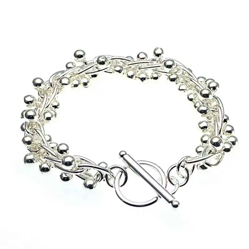925 Sterling Silver Bracelet TO Clasp Beads Bracelet For Women Engagement Wedding Jewelry gift