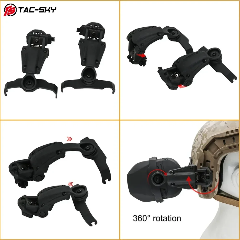 TAC-SKY Tactical ARC OPS-CORED Helmet Rail Adapter New Bracket for Walker Razor Electronic Shooting Hearing Protection Headset