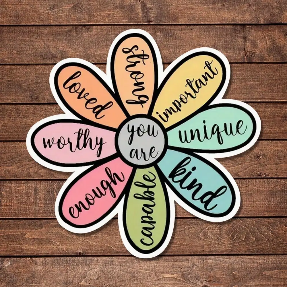 

1/2/5Pcs Motivational Flower Vinyl Stickers for Planners Laptop