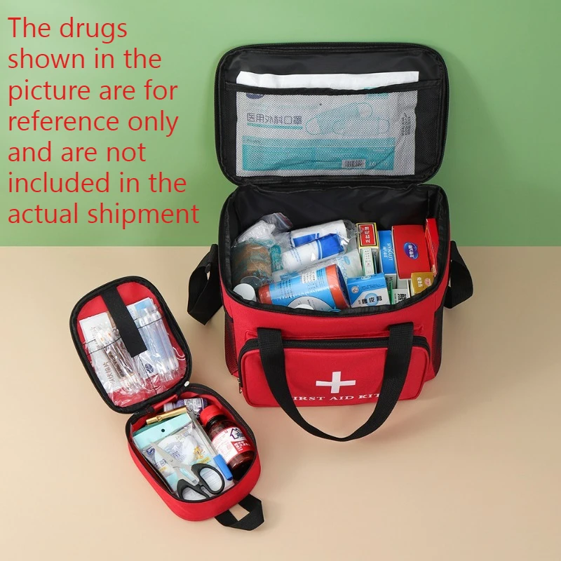 1Pc Large Capacity Red Cross Emergency Medical Storage Bag Oxford Cloth First Aid Box For Car Home Outdoor