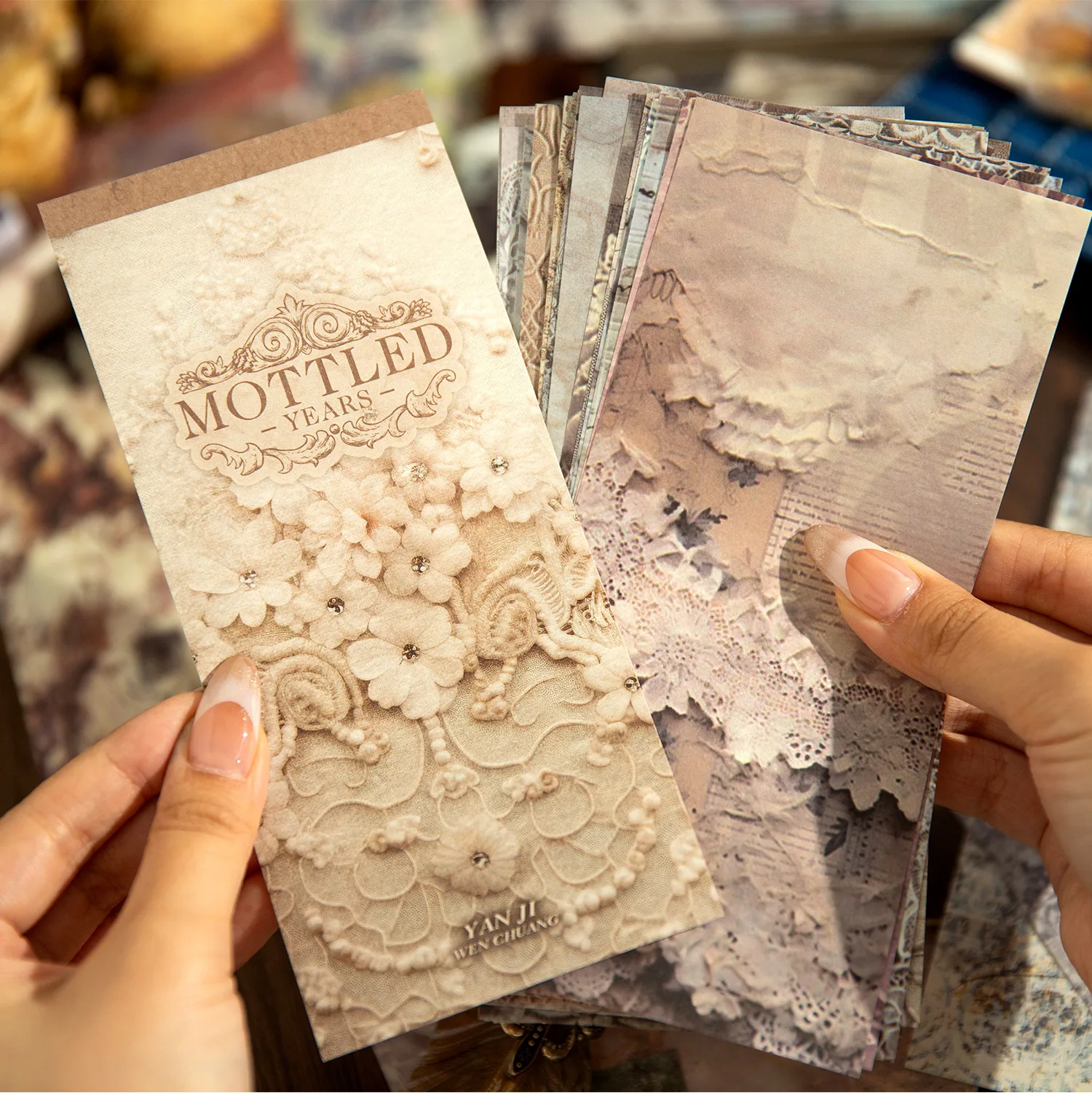 24pcs/lot Memo Pads Material Paper a mottled age Junk Journal Scrapbooking Cards Retro Background Decoration Paper