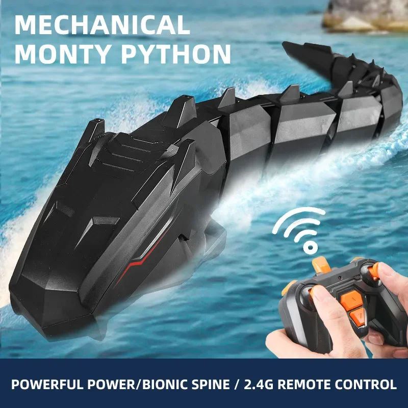 2.4 G RC Boat Remote Control Snake Python Water Games Toys Ship Spoof Toy For Pools Lakes Ponds Kids Gifts 6+ rc speed boat toy