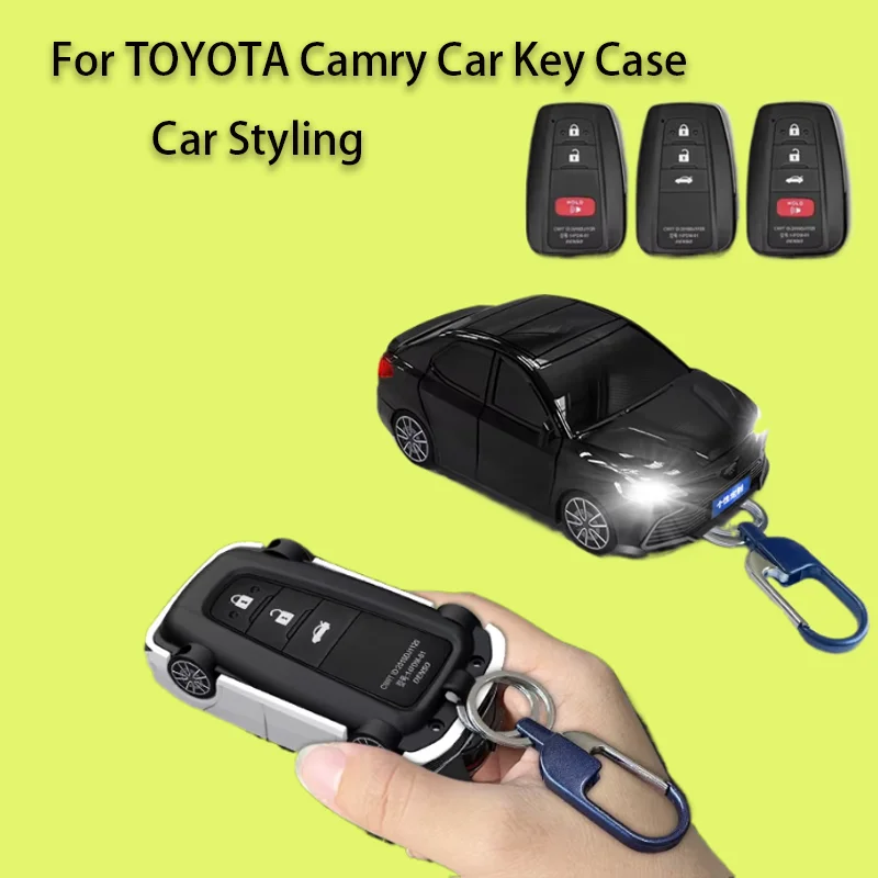 

For Toyota Camry Car Styling Model Remote Key Case for RAV4 Camry C-HR Corolla Avalon Prius Smart Car Key Cover Holder Fob Bag